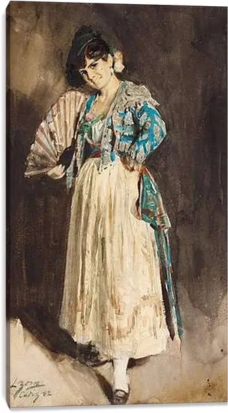 Постер на подрамнике - Spanish lady in black beret. Андерс Цорн