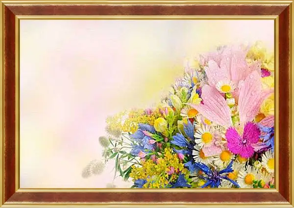 Картина в раме - Весенние цветы