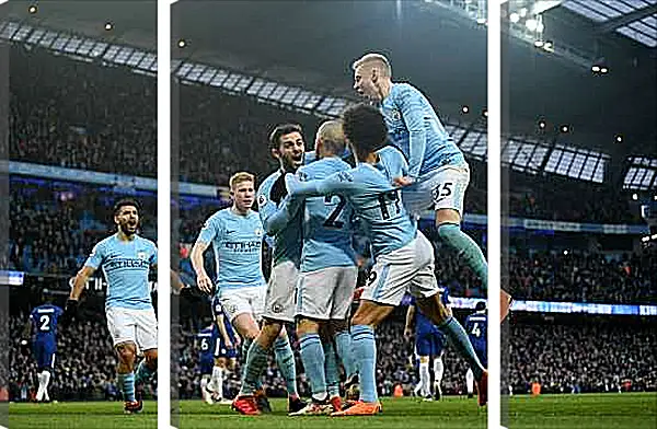 Модульная картина - Празднование гола. Манчестер Сити. Manchester City