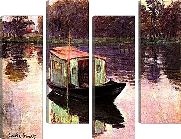 Модульная картина - The Studio Boat. Клод Моне