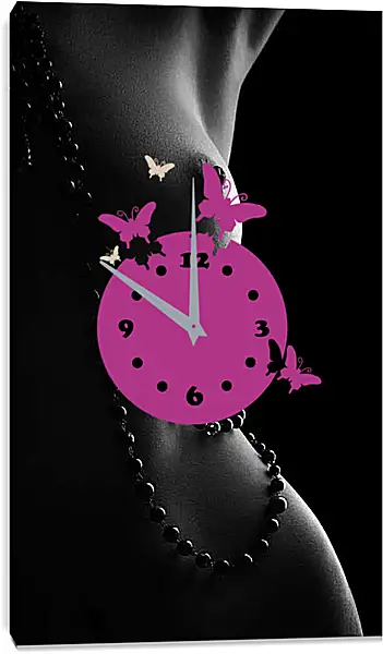 Часы картина - Девушка с бусами