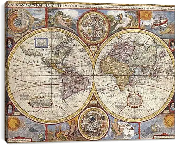 Постер на подрамнике - Древняя карта