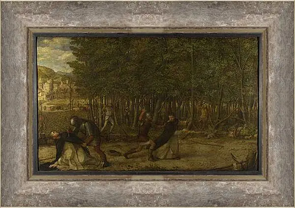 Картина в раме - The Assassination of Saint Peter Martyr. Джованни Беллини
