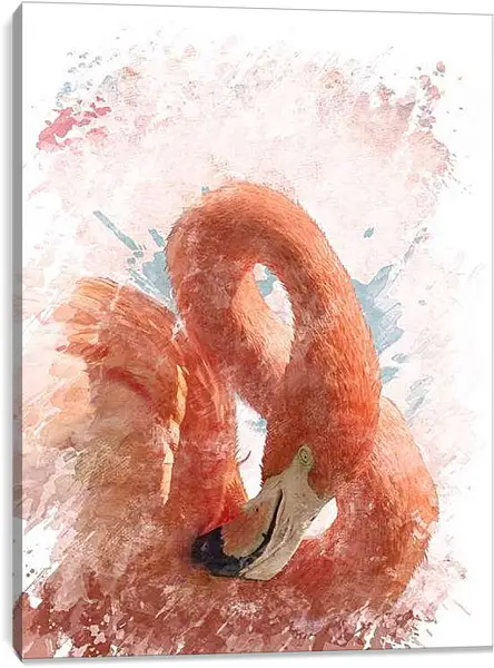 Постер на подрамнике - Розовый фламинго