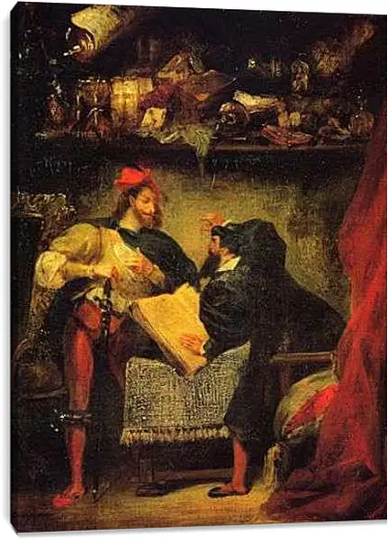 Постер на подрамнике - Faust & Mephistopheles. Эжен Делакруа