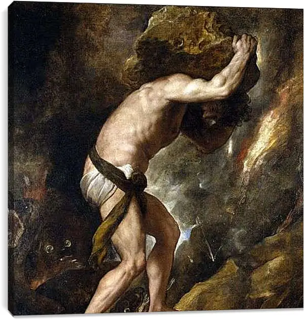 Постер на подрамнике - Сизиф. Тициан Вечеллио