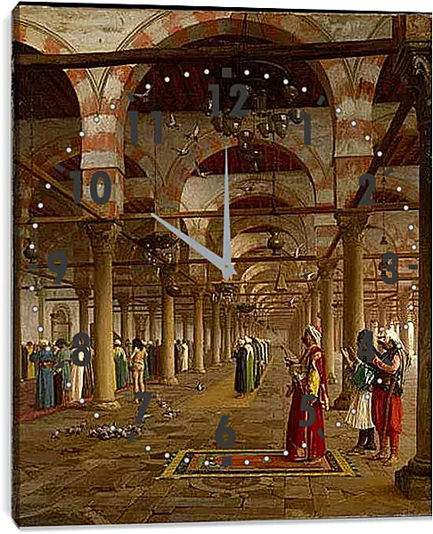 Часы картина - Prayer in the Mosque - Молитва в мечети. Жан-Леон Жером
