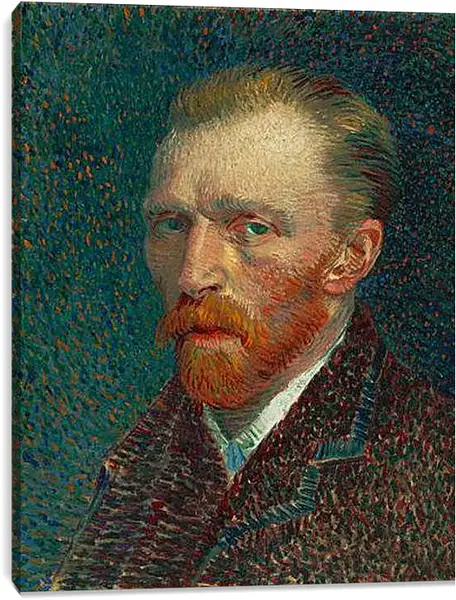 Постер на подрамнике - Автопортрет 1887 года. Винсент Ван Гог