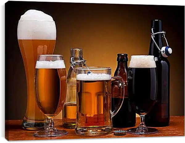 Постер на подрамнике - Разливное пиво. Пенное Разнообразие.