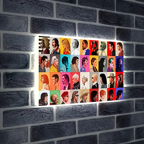 Лайтбокс световая панель - Киногерои. Коллаж