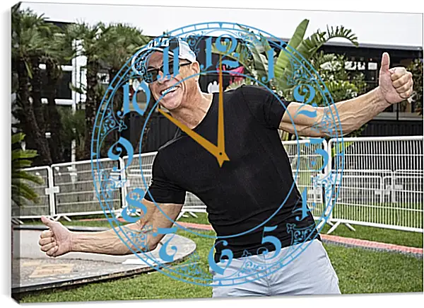 Часы картина - Жан-Клод Ван Дамм. Jean-Claude Van Damme