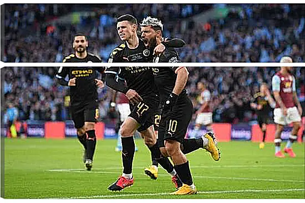Модульная картина - Празднование гола. Манчестер Сити. Manchester City