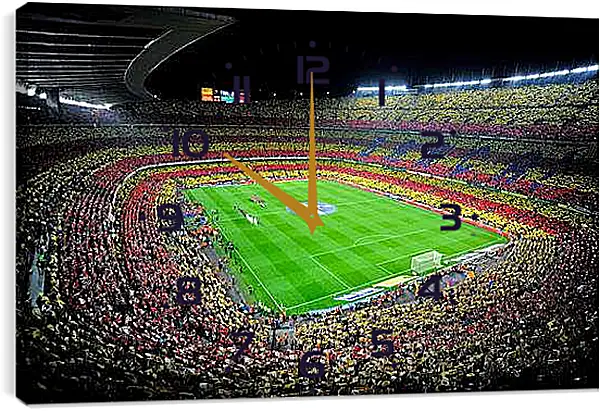 Часы картина - Стадион Камп Ноу. Барселона