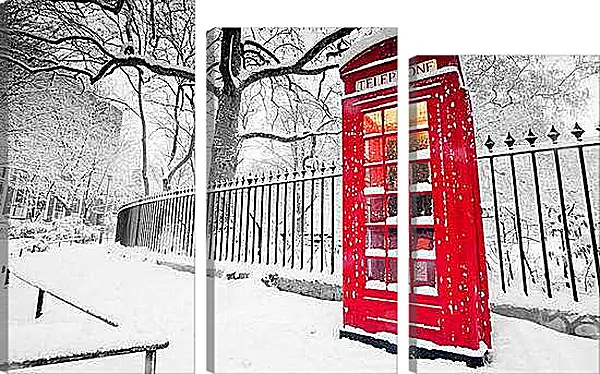 Модульная картина - Красная телефонная будка