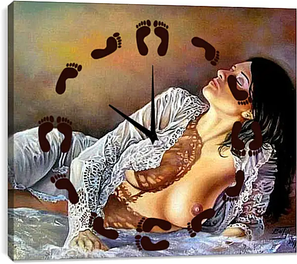 Часы картина - В мечтах. Эротика