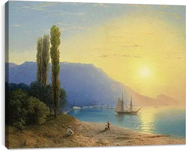 Постер на подрамнике - Восход солнца у берегов Ялты. Иван Айвазовский