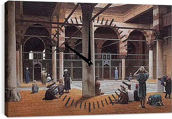 Часы картина - Interior of a Mosque. Жан-Леон Жером