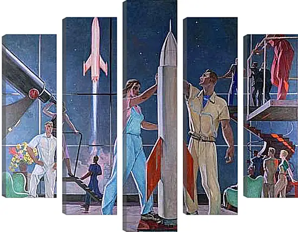 Модульная картина - Покорители космоса. Александр Дейнека
