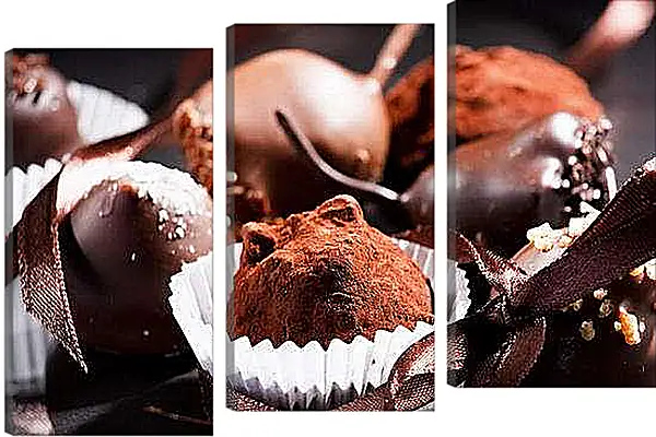 Модульная картина - Шоколадный трюфель. Сладкое Искушение.
