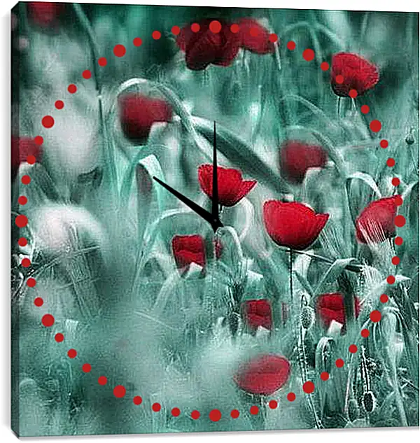 Часы картина - Маки