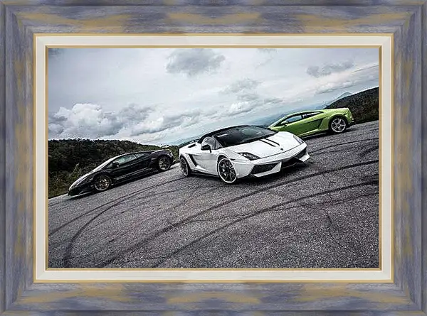 Картина в раме - Три Ламборгини