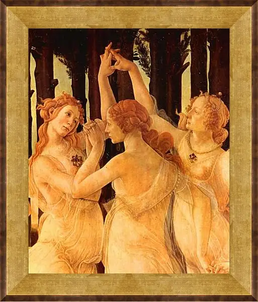 Картина в раме - Spring Primavera (detail Three Graces) Сандро Боттичелли