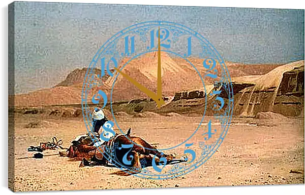 Часы картина - Rider and His Steed In The Desert. Жан-Леон Жером