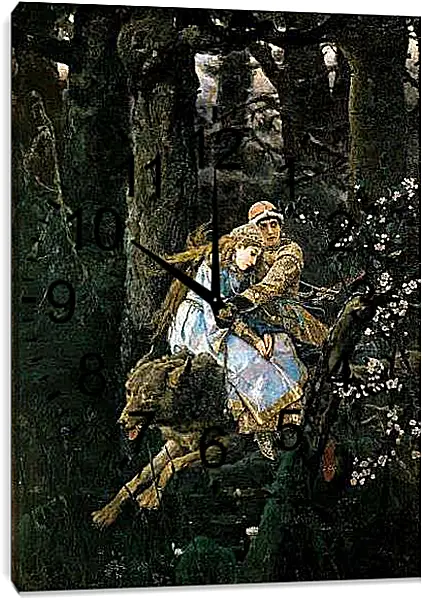 Часы картина - Иван-царевич на сером волке. Виктор Васнецов