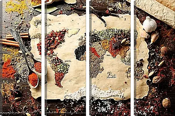 Модульная картина - Кулинарная карта мира