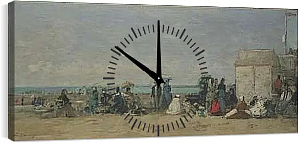 Часы картина - Beach Scene, Trouville (1) Эжен Буден