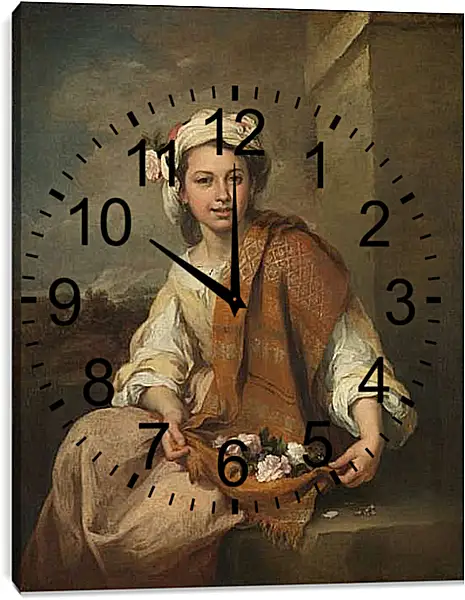 Часы картина - Цветочница. Бартоломе Эстебан Мурильо