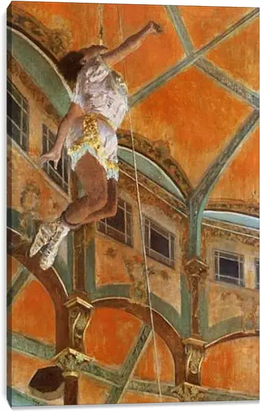 Постер на подрамнике - Miss Lala in the Circus Fernando. Эдгар Дега