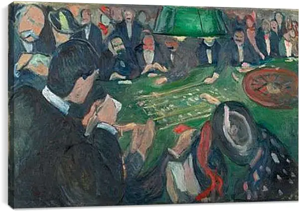 Постер на подрамнике - At the Roulette Table in Monte Carlo. Эдвард Мунк