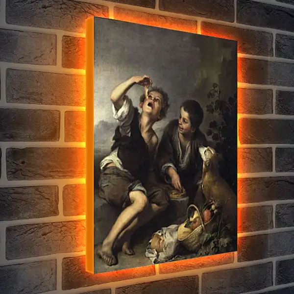 Лайтбокс световая панель - Едок картофельного пирога. Бартоломе Эстебан Мурильо