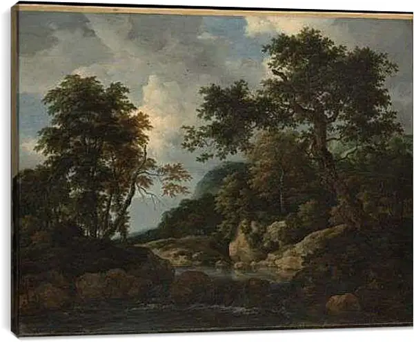Постер на подрамнике - The Forest Stream. Якоб ван Рейсдал