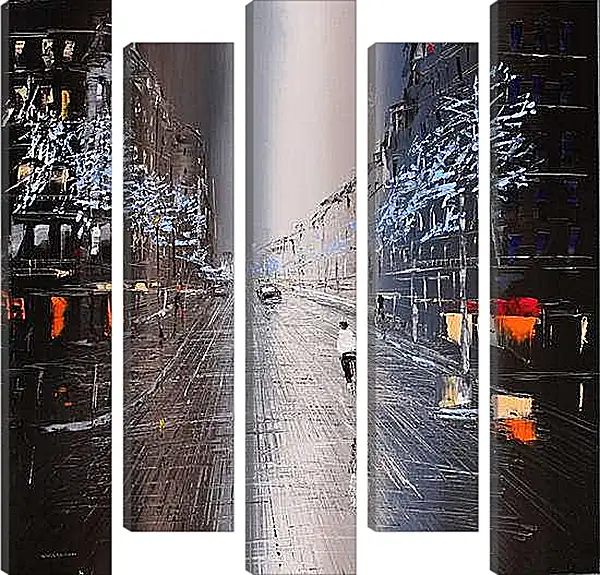 Модульная картина - Велосипедист на дороге