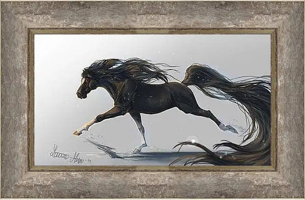 Картина в раме - Конь ночь