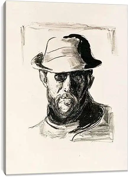 Постер на подрамнике - PORTRAIT OF HANS JAEGER. Эдвард Мунк