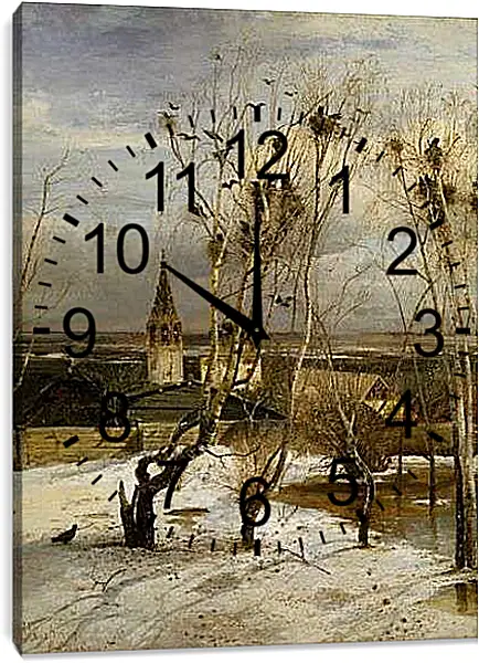 Часы картина - Грачи прилетели. Саврасов Алексей