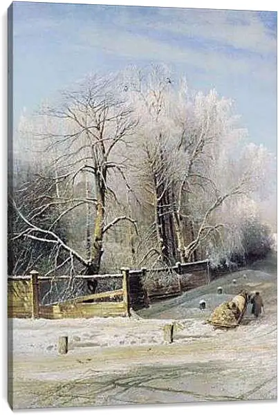 Постер на подрамнике - Зимний пейзаж. Саврасов Алексей