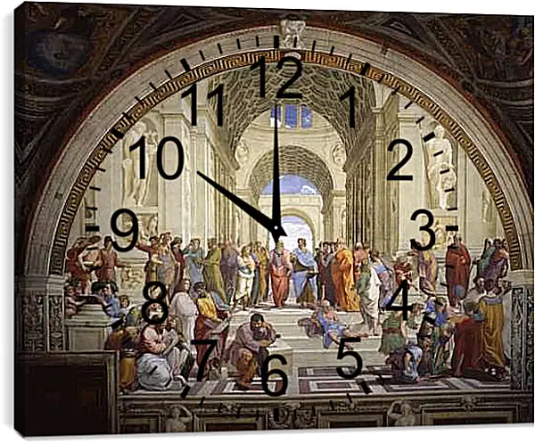 Часы картина - Афинская школа. Рафаэль Санти