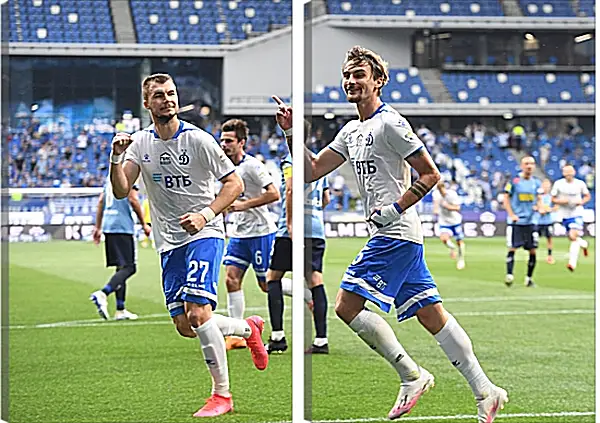 Модульная картина - Празднование гола. ФК Динамо Москва. FC Dynamo Moscow