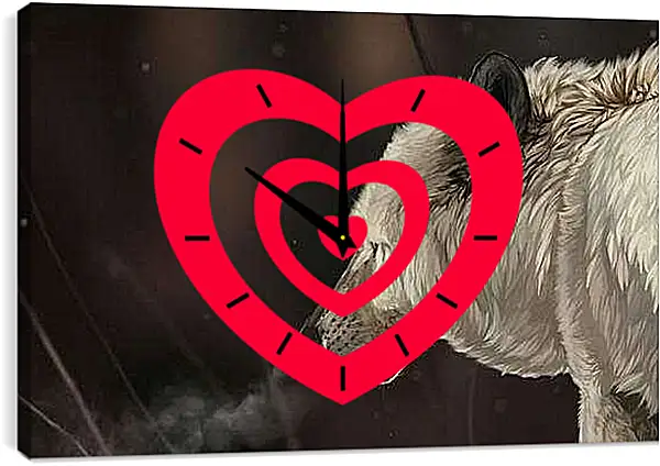 Часы картина - Волк