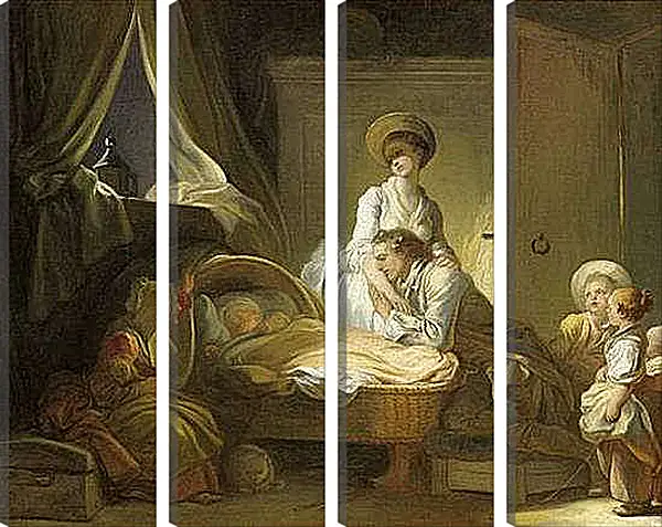 Модульная картина - La Visite a la nourrice. Жан Оноре Фрагонар