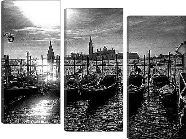 Модульная картина - Венеция чб