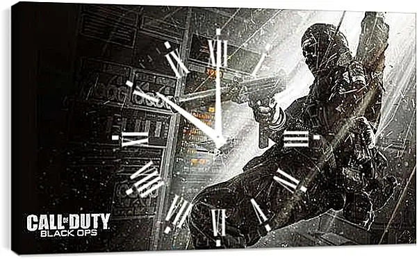 Часы картина - call of duty black ops, soldier, gun