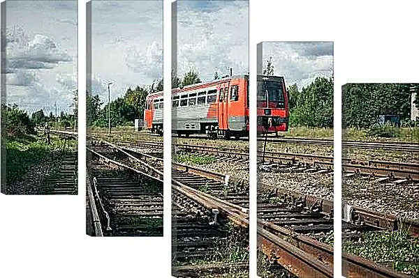 Модульная картина - Поезд на путях