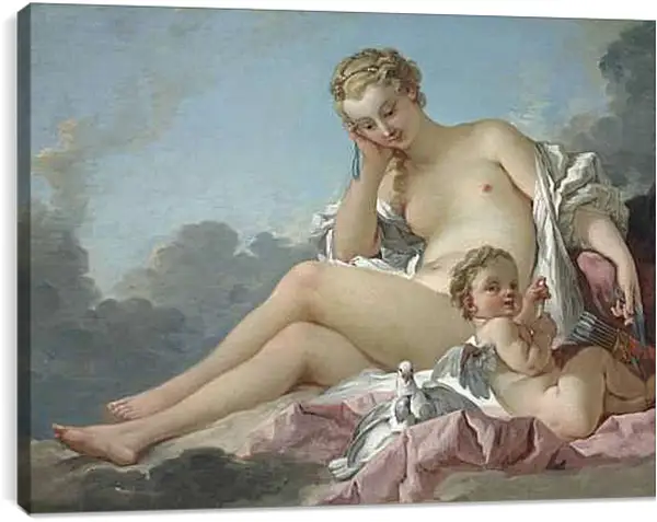 Постер на подрамнике - Венера и Купидон. Франсуа Буше