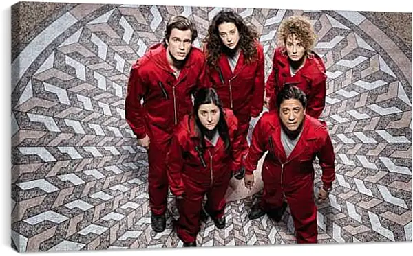 Постер на подрамнике - Бумажный дом. La casa de papel