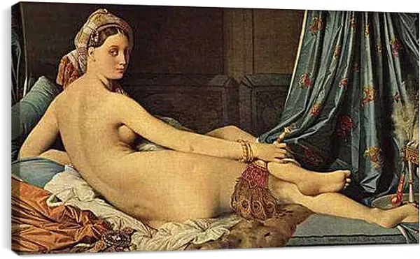 Постер на подрамнике - The Grande Odalisque. Жан Огюст Доминик Энгр